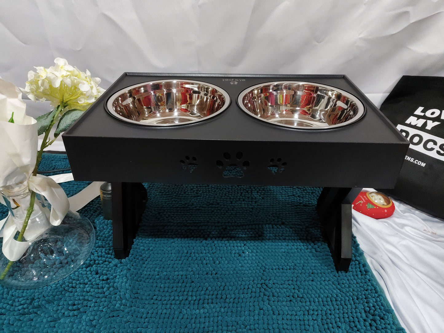 Gamelle pour chien réglable en acier inoxydable ABS