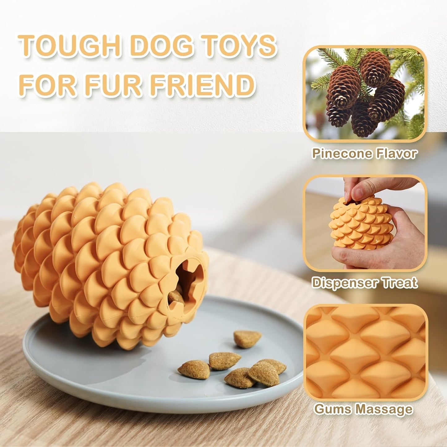 Jouets pour chiens résistants en forme de pomme de pin